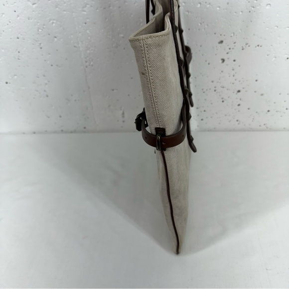 Tomas Maier Beige Canvas And Studded Leather Tote Bag - Picture 6 of 16